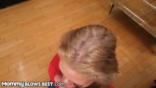 Casca the StepMom Delivers a Sloppy POV Blowjob to Big Cock in MommyBlowsBest